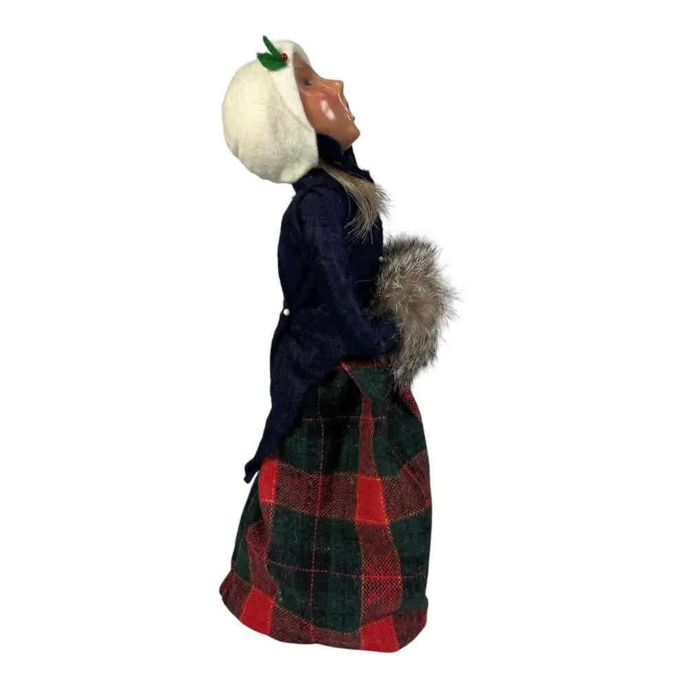 Byers' Choice Carolers Lady Plaid Fur Muff Limited Edition 89/100 1996 Christmas